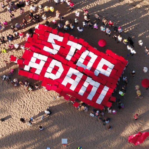Human Sign to Stop Adani